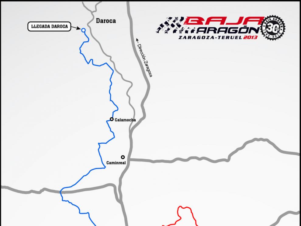 Mapa del recorrido de la Baja Aragón 2013