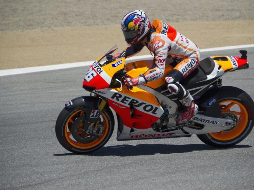 Pedrosa, durante uno de los entrenamientos en Laguna Seca