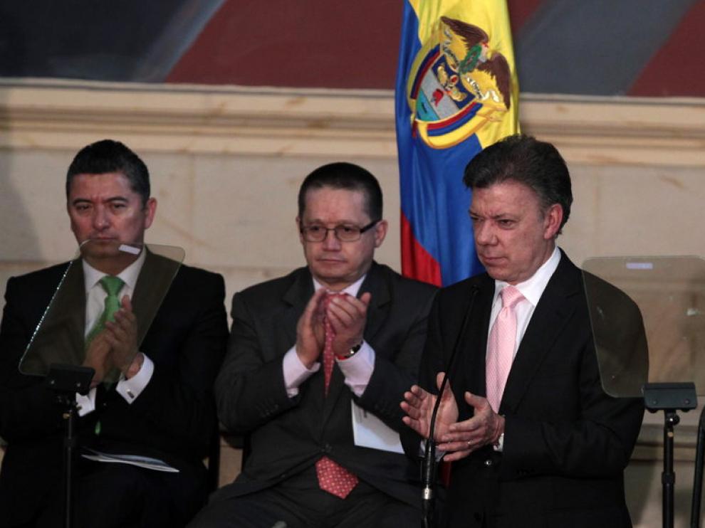 El presidente Santos, este sábado en el Congreso