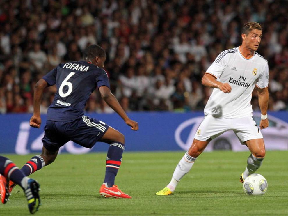 Cristiano Ronaldo, en un momento del partido contra el Olympique.