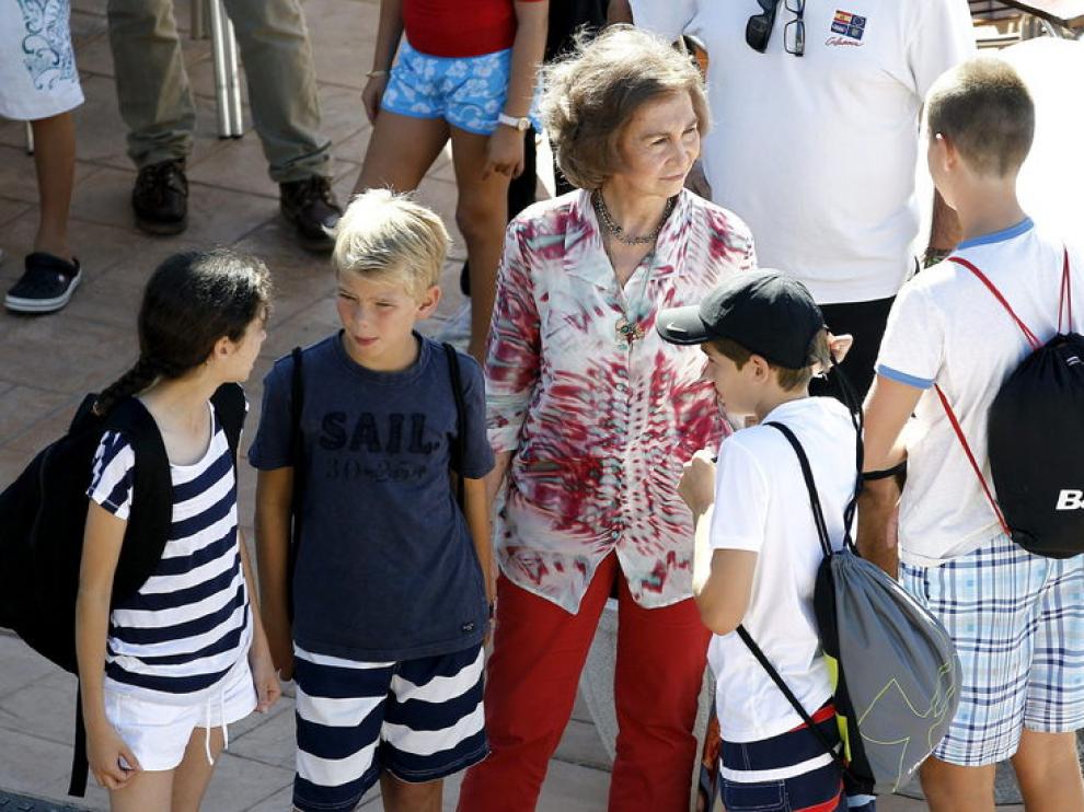 La Reina y sus nietos, en Palma de Mallorca