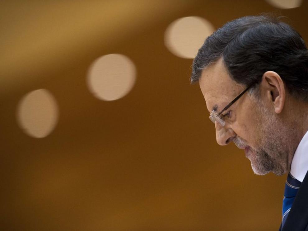 Mariano Rajoy, durante su comparecencia.