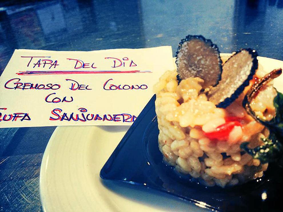 Tapa de arroz del Colono en el hotel Guadalope, de Alcañiz