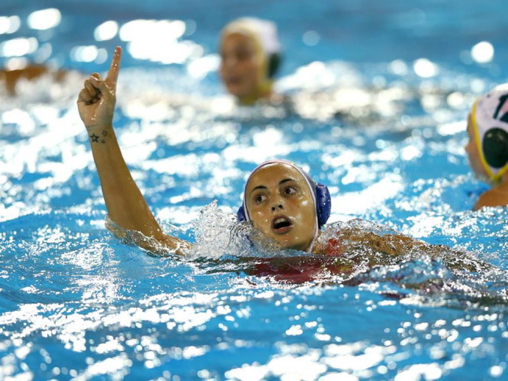 Andrea Blas durante la final del Mundial de natación