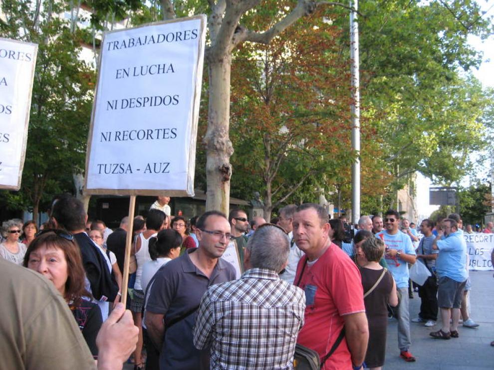 Concentración de los trabajadores de AUZ