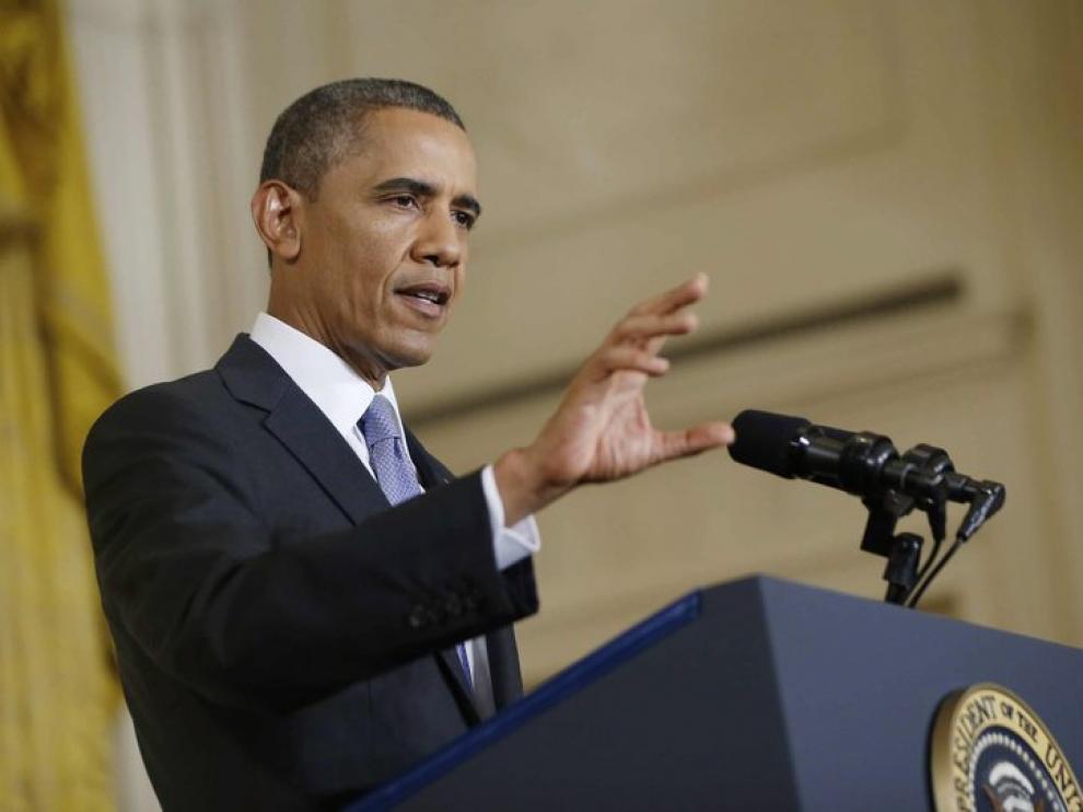 Barack Obama, durante la conferencia de prensa de este viernes.