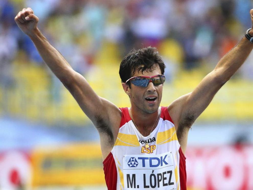 Miguel Ángel López al conseguir la medalla de bronce este domingo