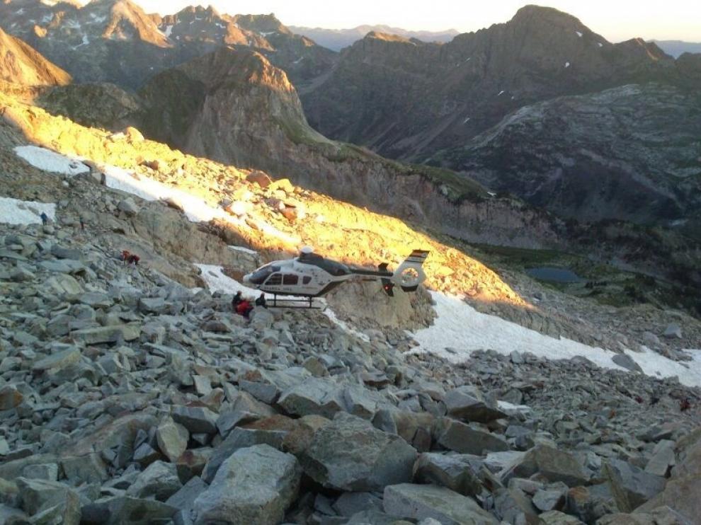 Rescate del cuerpo sin vida del montañero valenciano