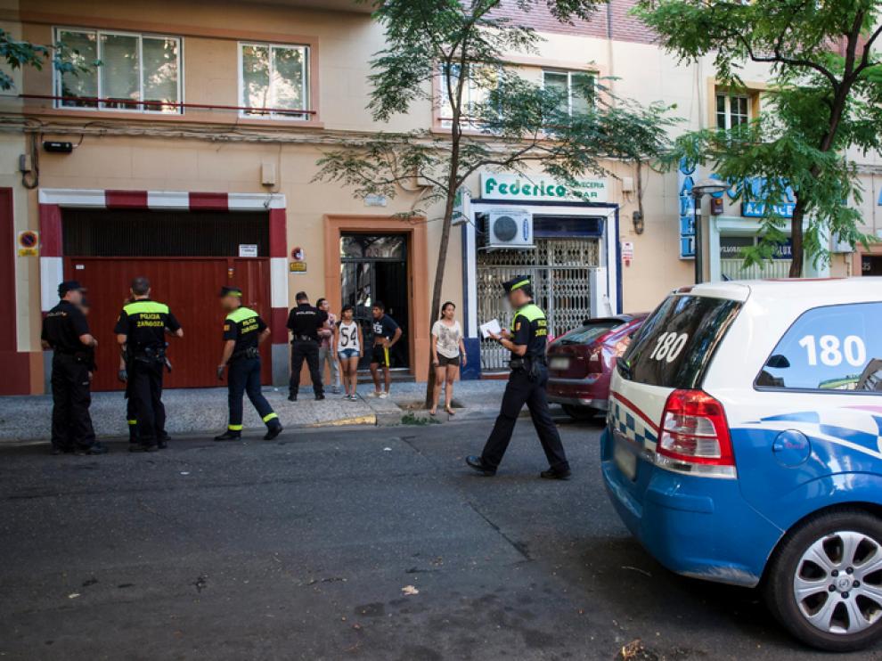 La Policía en el lugar de los hechos