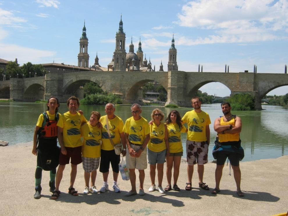 La expedición, durante su visita a Zaragoza