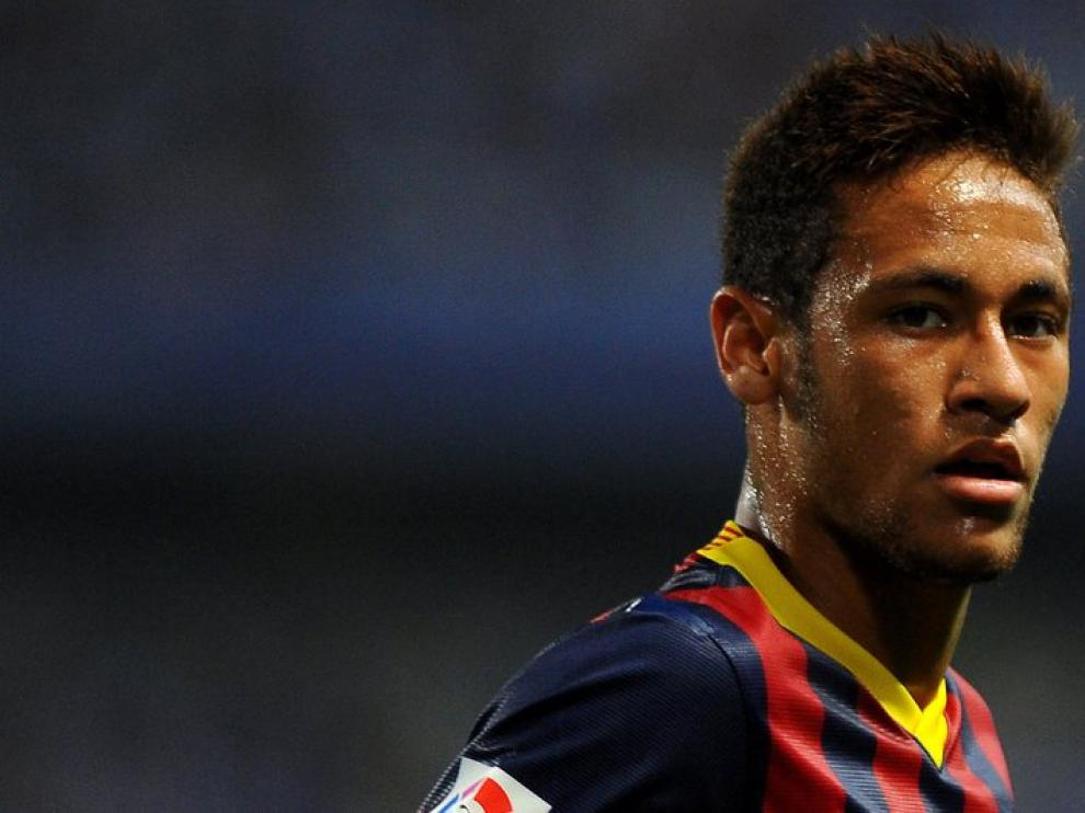 Neymar durante el partido Málaga-Barcelona
