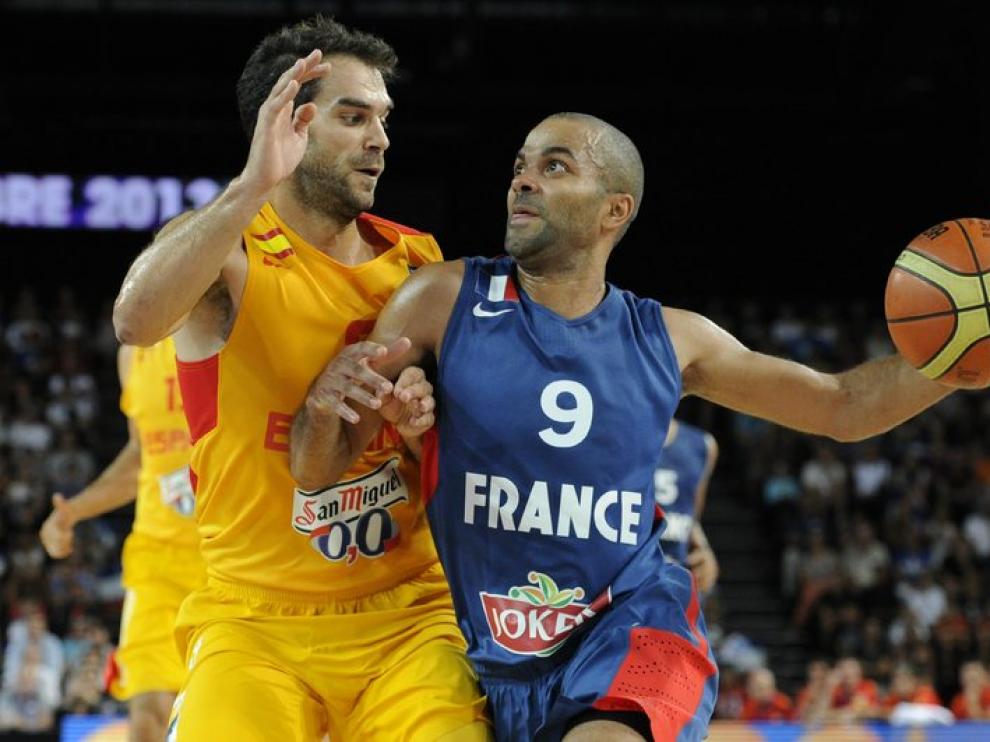Calderón y Parker durante el partido