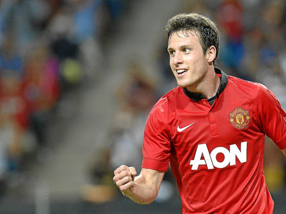 Henríquez, con la camiseta del United