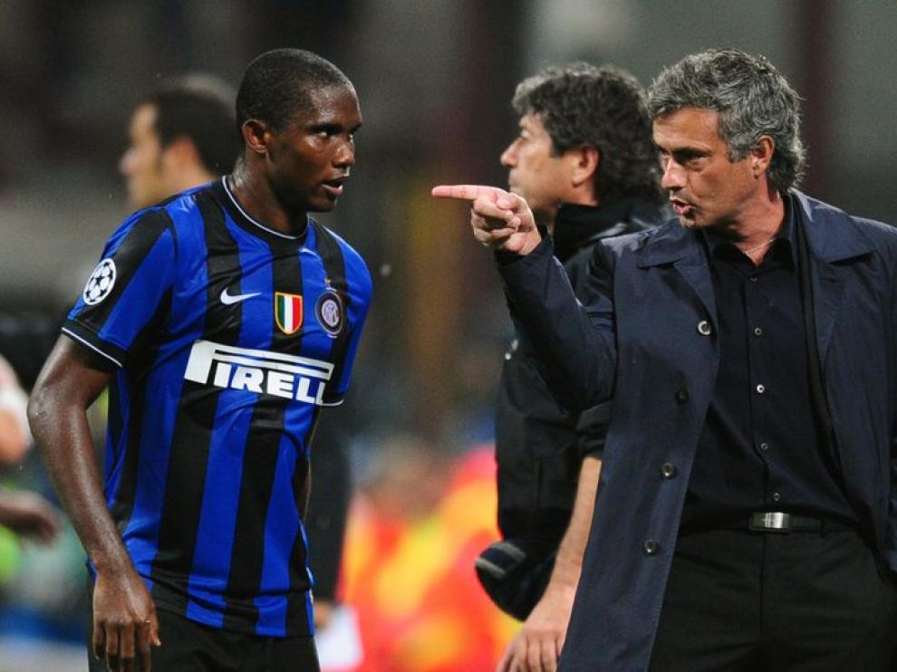 Eto'o junto a Mourinho en el Inter de Milán