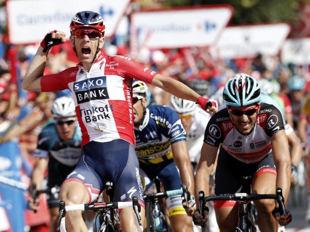 Morkov celebra la victoria en la sexta etapa de la Vuelta, que acababa en Cáceres