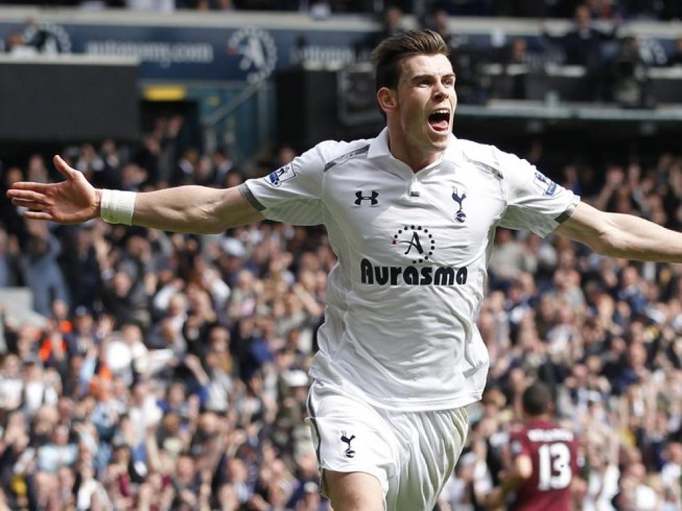 Gareth Bale celebra un gol con el Tottenham