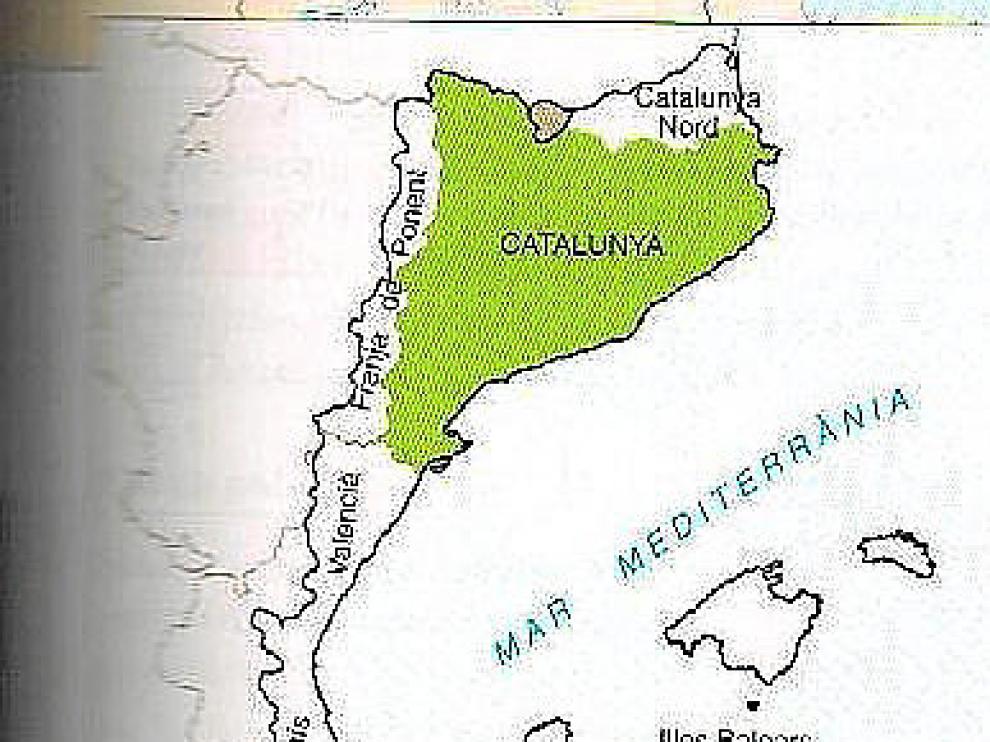 Imagen del libro de 3º de ESO en el que toman como propios los territorios del Aragón Oriental.