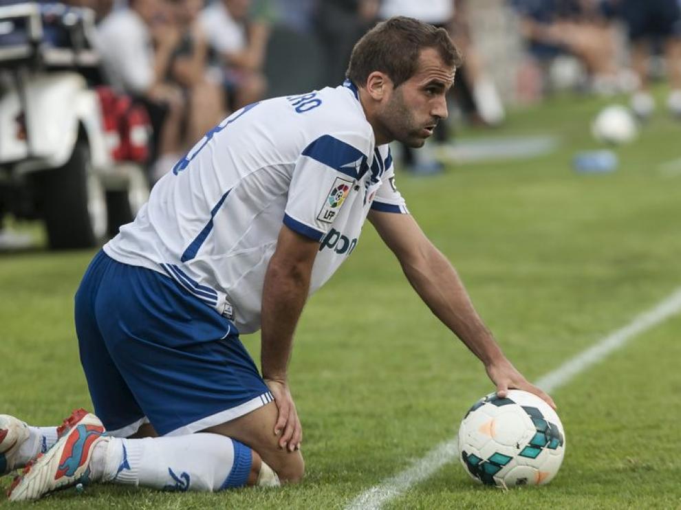 Barkero, durante el Real Zaragoza-Lugo