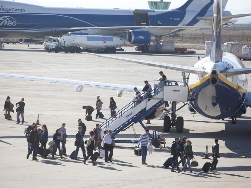 Pasajeros de Ryanair en Zaragoza