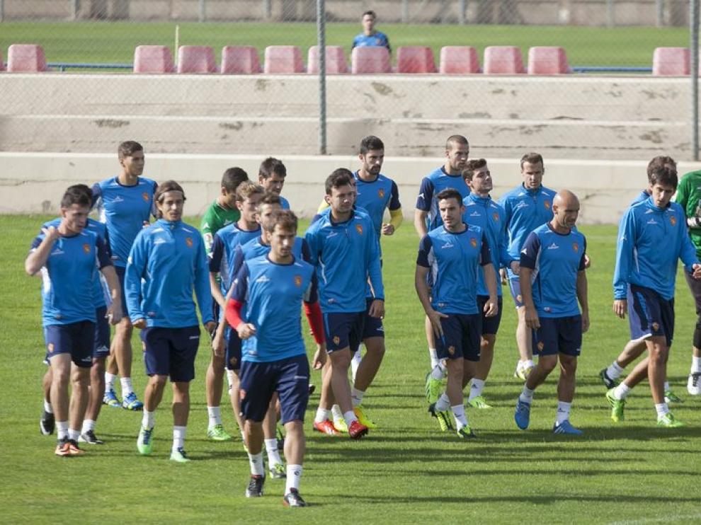 Entrenamiento del Real Zaragoza en la Ciudad Deportiva
