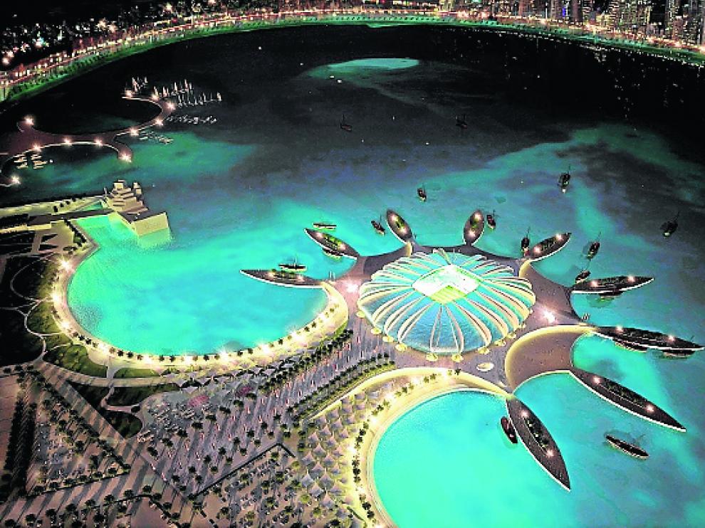 Imagen creada por ordenador de la propuesta del estadio de Doha