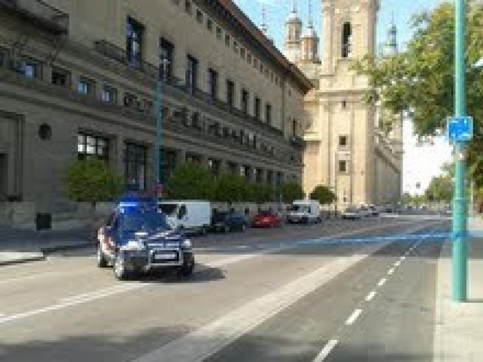 Despliegue policial en torno a la basílica del Pilar