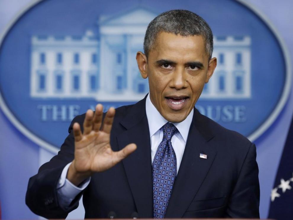 Obama durante la rueda de prensa