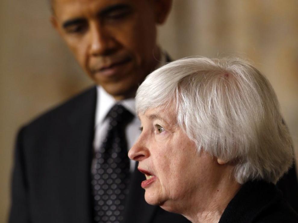 Yellen junto a Obama
