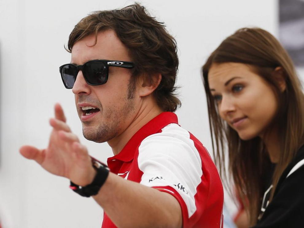 Fernando Alonso, a su llegada al circuito de Suzuka