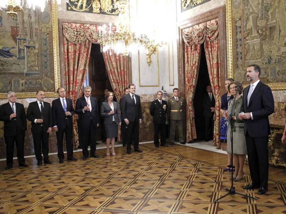 El Príncipe Felipe durante la recepción en el Palacio Real