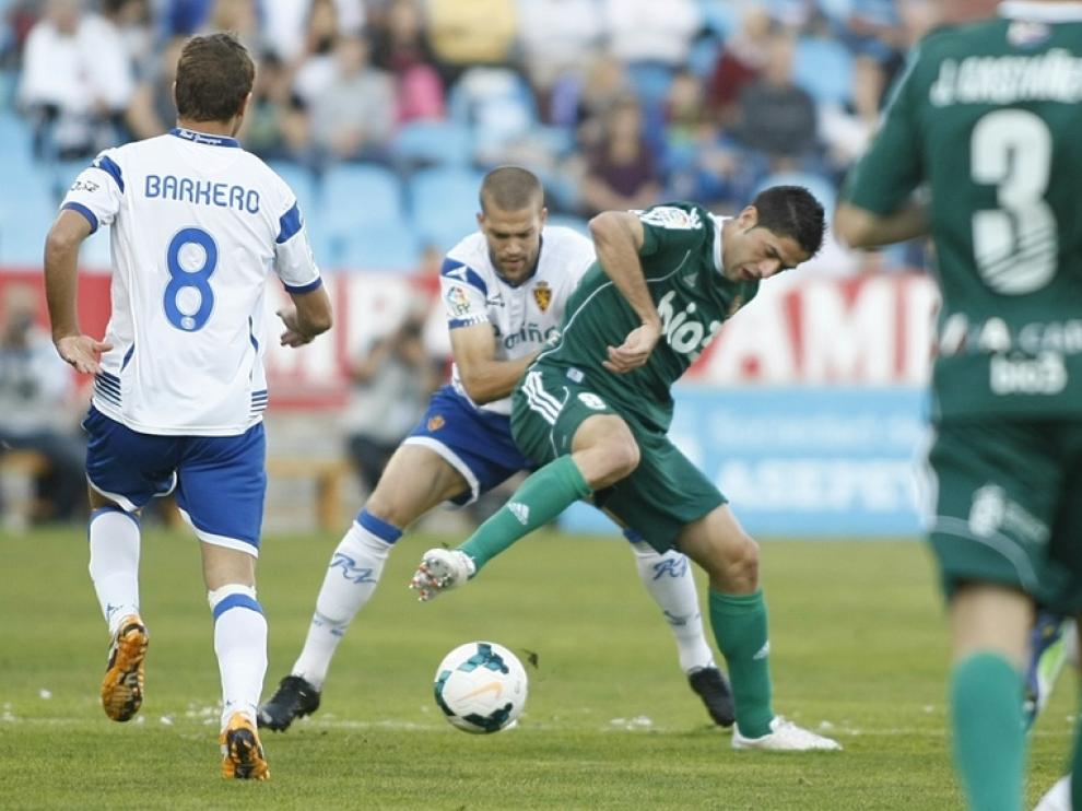 Laguardia, durante el partido contra la Ponferradina