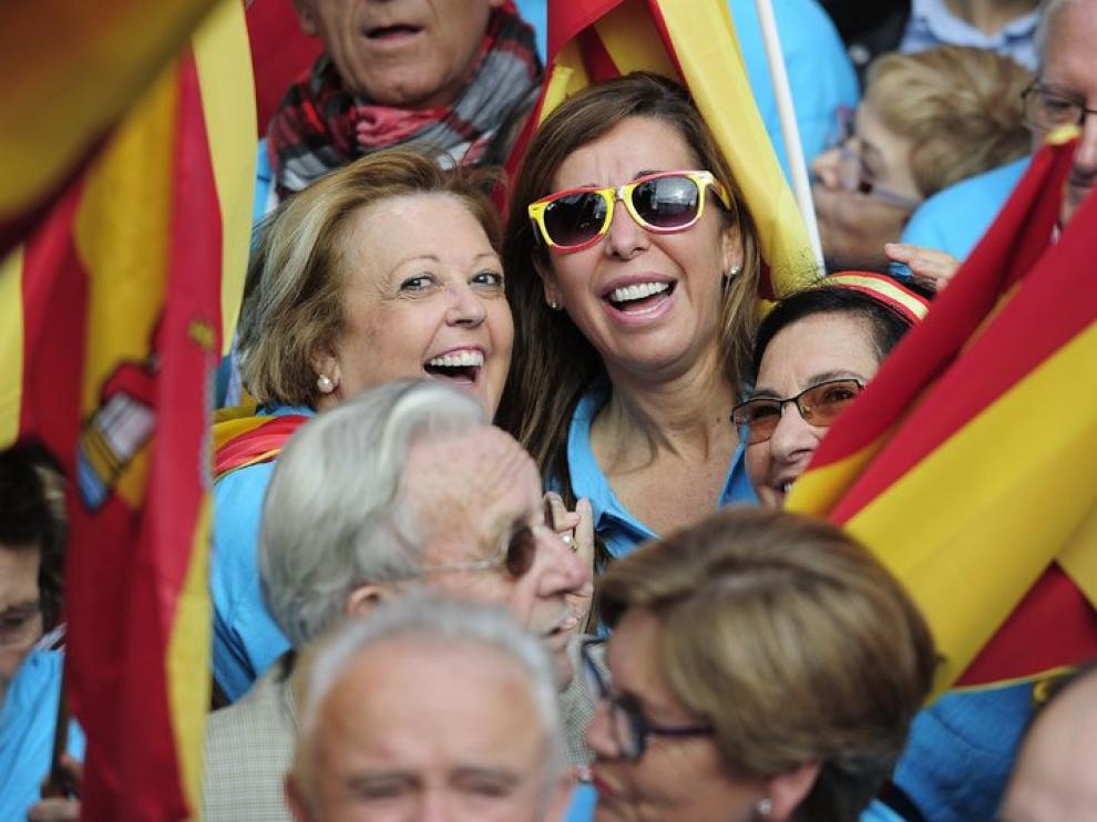 Sánchez Camacho, durante la manifestación de este sábado