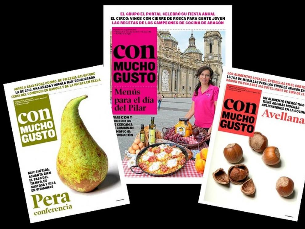 Varias portadas recientes del suplemento de gastronomía Con Mucho Gusto