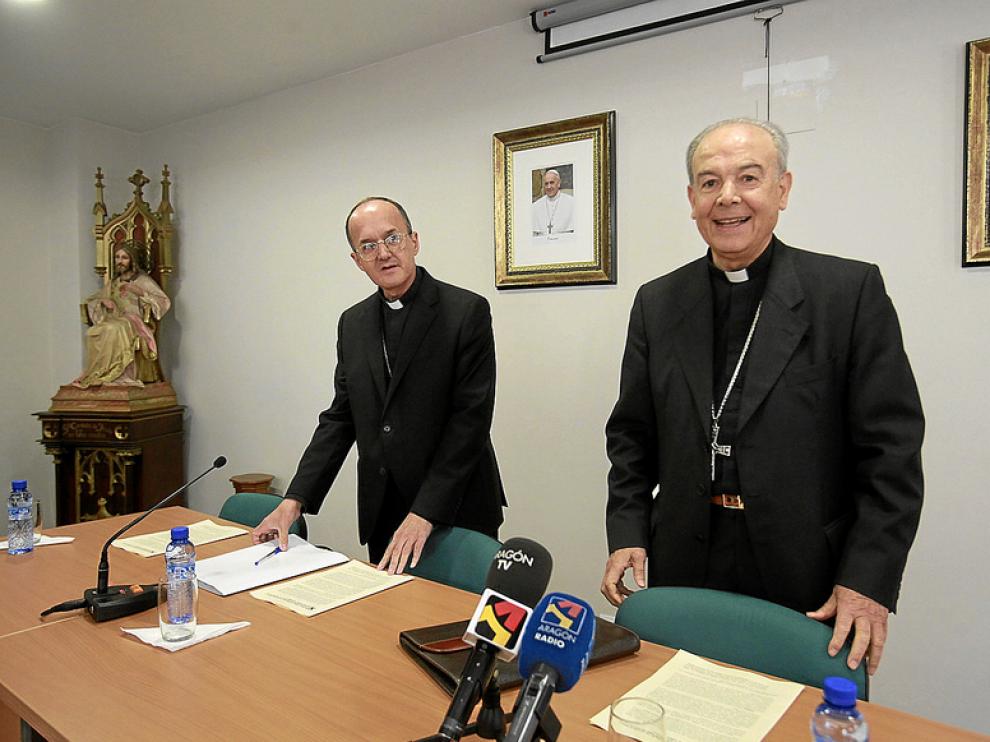 Julián Ruiz y Alfonso Milián, momentos antes de empezar la rueda de prensa del miércoles.