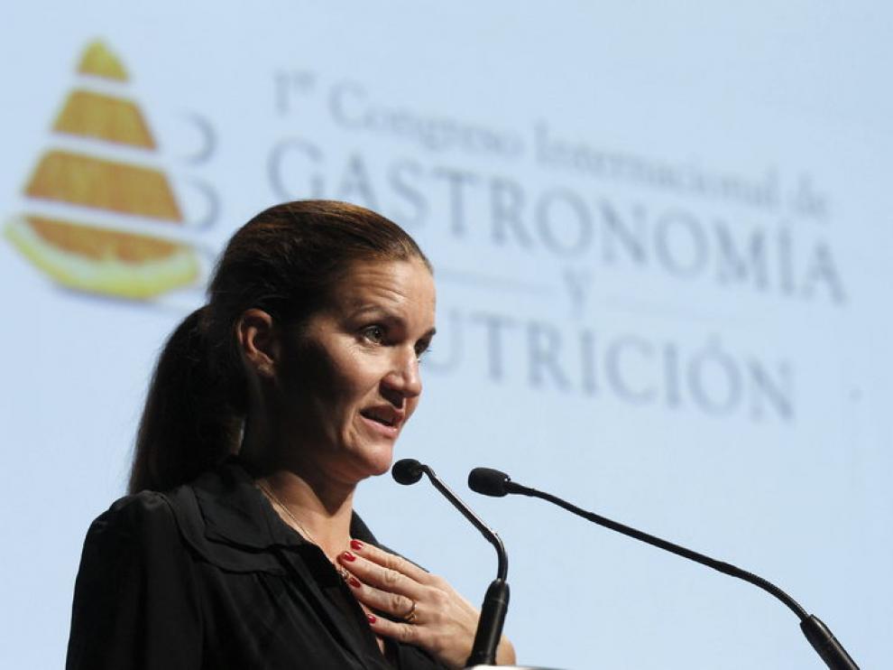 La chef Samantha Vallejo Nájera durante su participación en el I Congreso Internacional de Gastronomía y Nutrición, en Madrid