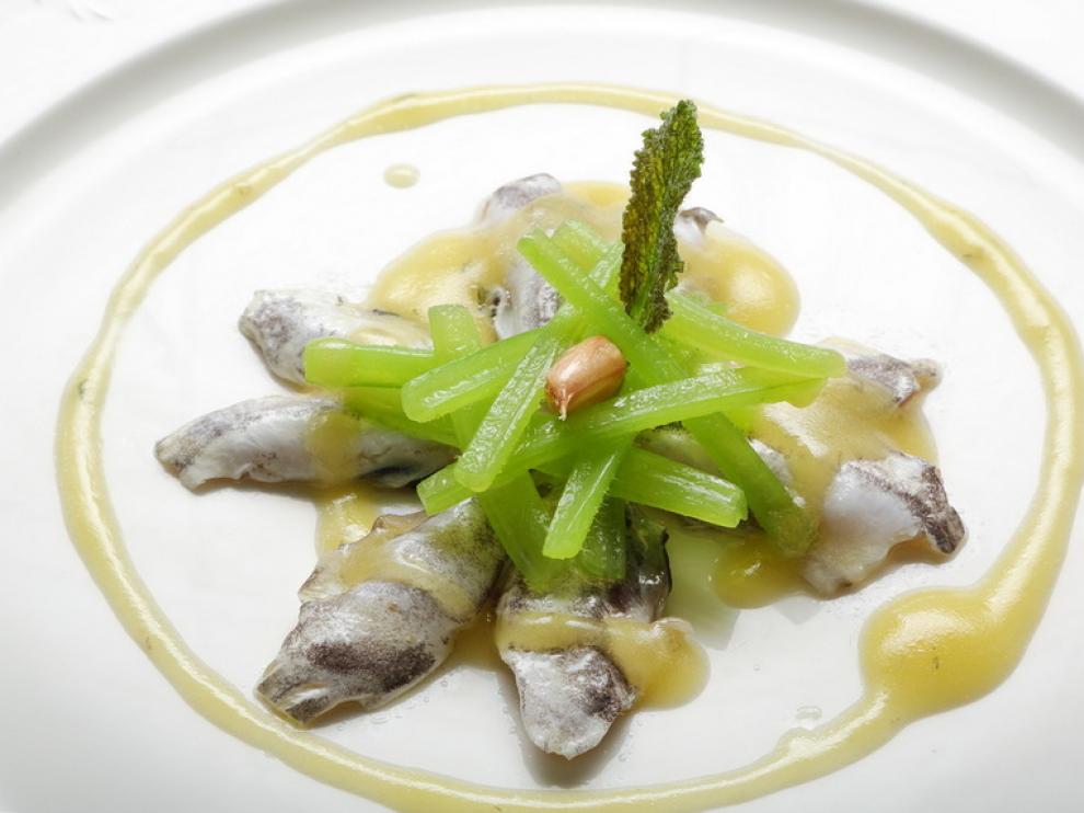 Cocochas y borrajas en su pilpil, del restaurante Guetaria de Zaragoza