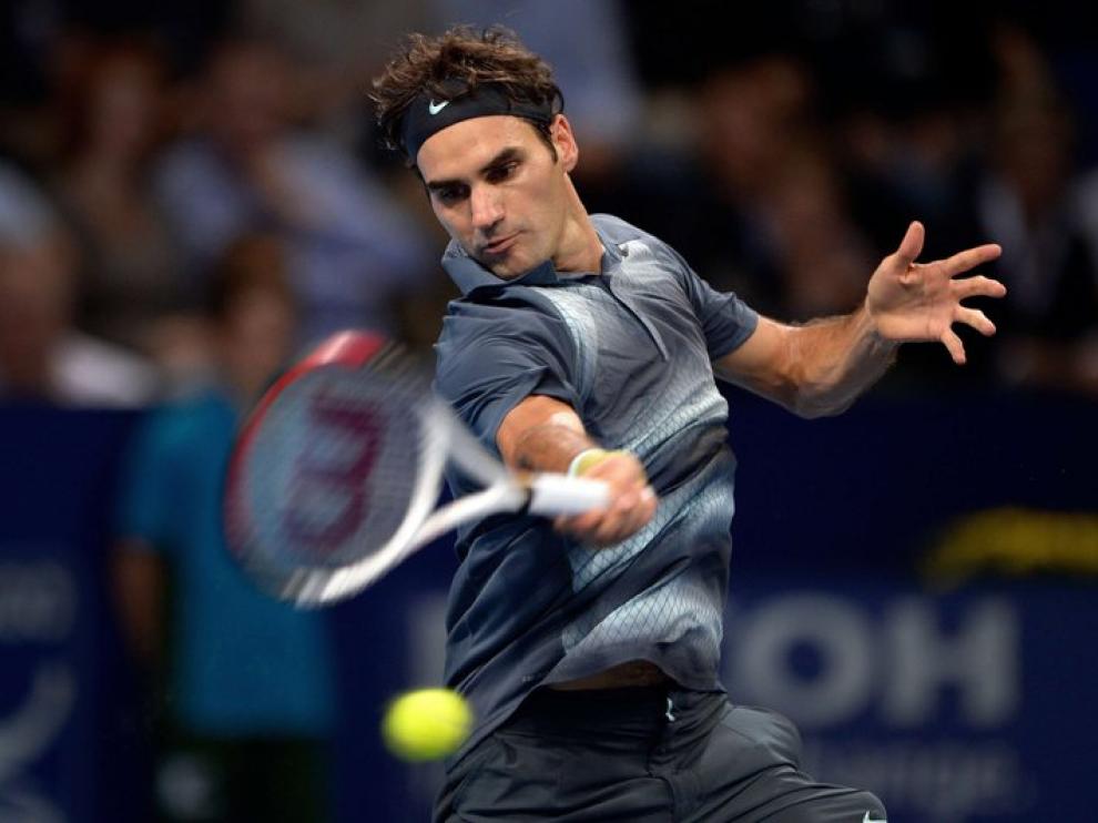 Federer, durante el encuentro contra Pospisil