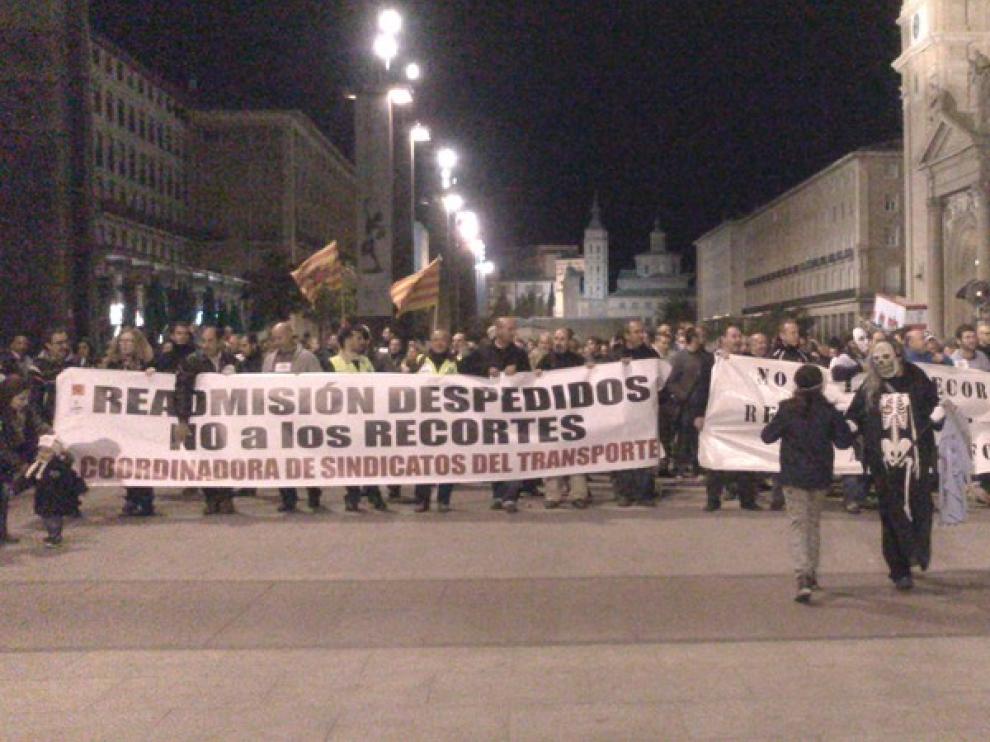 Protesta de los trabajadores de AUZ