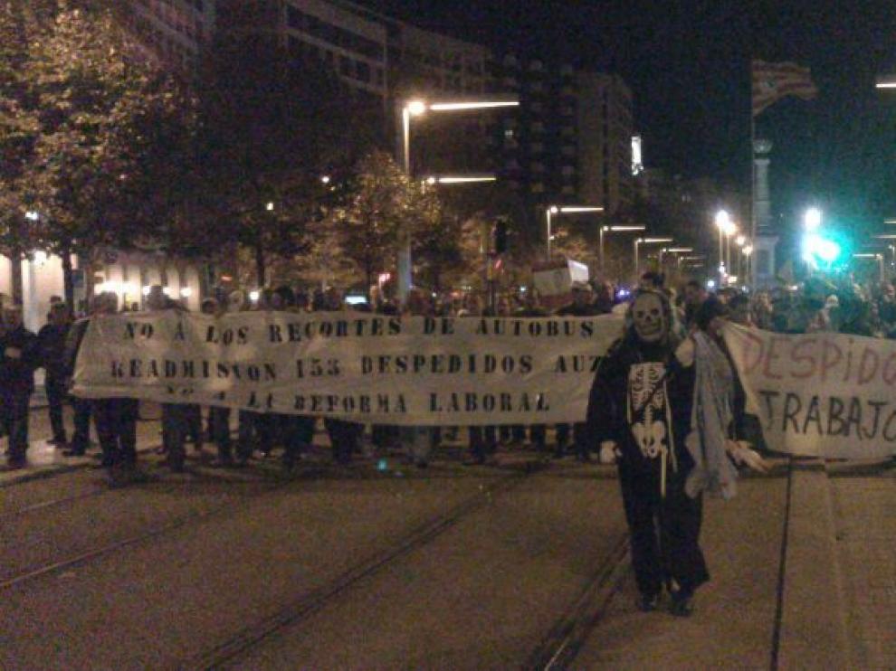 Protesta de los trabajadores de AUZ