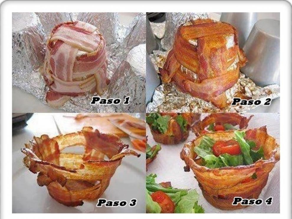 Cuencos de bacon para ensalada