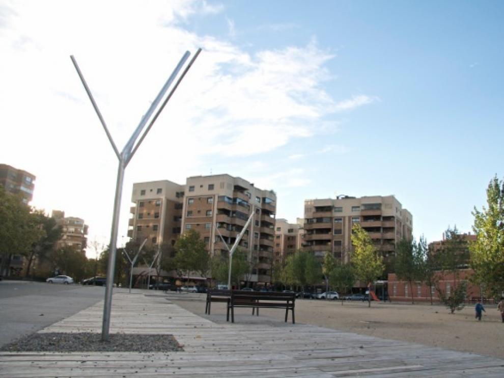 Antiguo solar de la calle de Miguel Labordeta, en el barrio de las Delicias