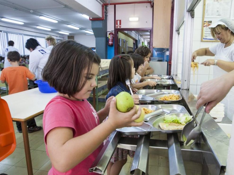Imagen de un comedor escolar en Zaragoza