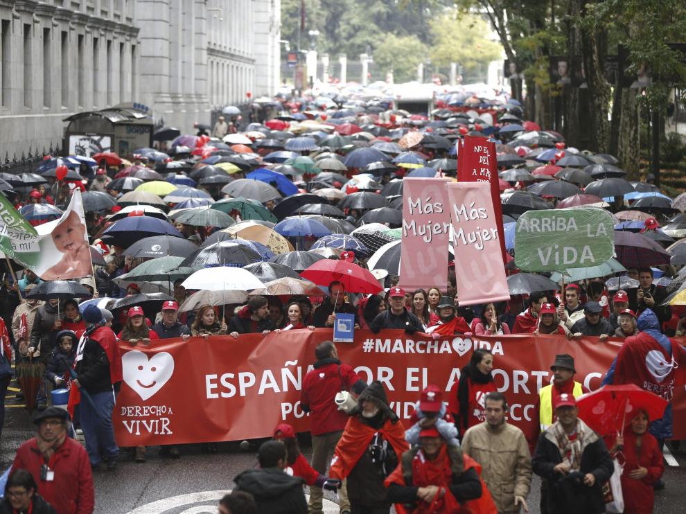 Manifestación contra el aborto en Madrid