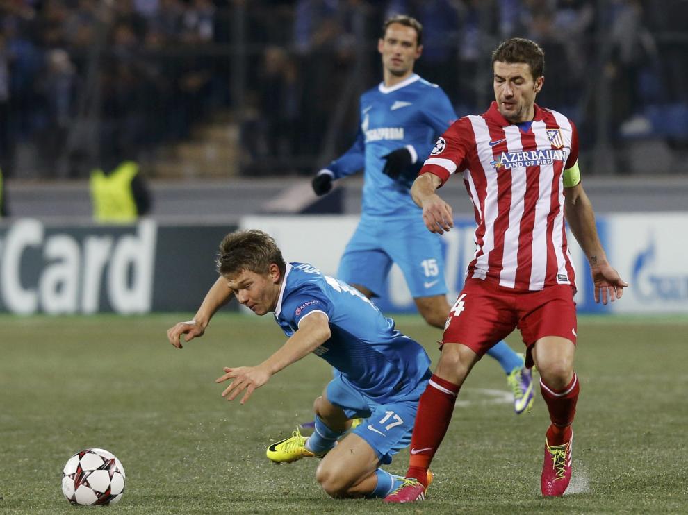 Gabi en un partido con el Atlético de Madrid