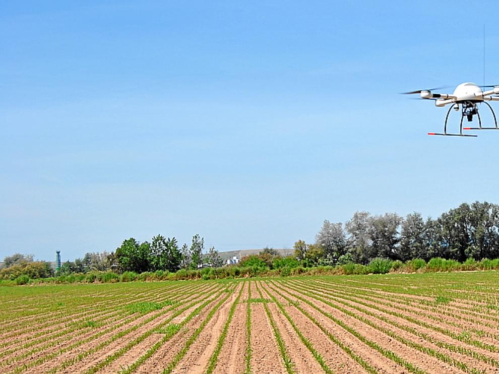 Control de hierbas desde un avión