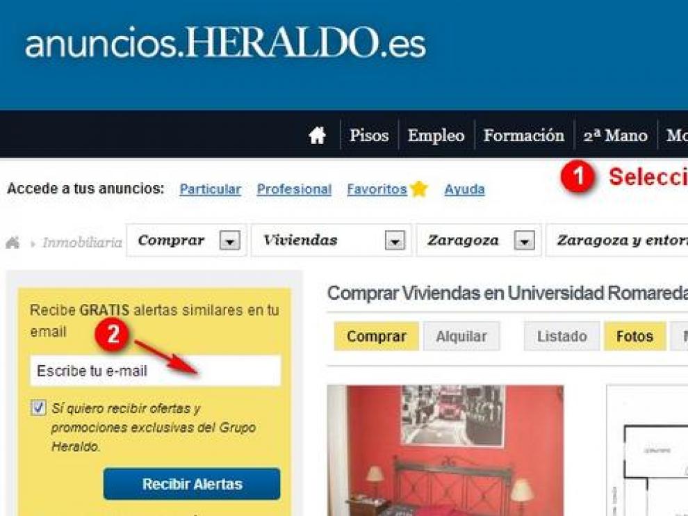 Anuncios.heraldo.es ha puesto en marcha un servicio de alertas automáticas