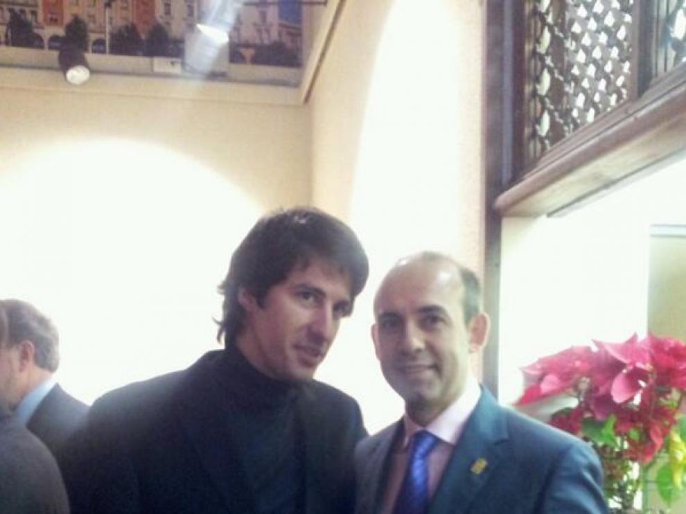 Sergio Sebastián, con el presidente de la Comarca José Félix Tallada