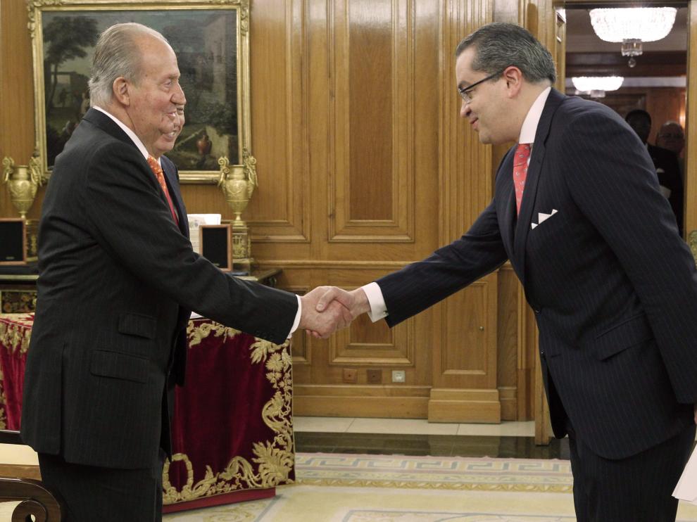 Don Juan Carlos recibió a los embajadores en Zarzuela