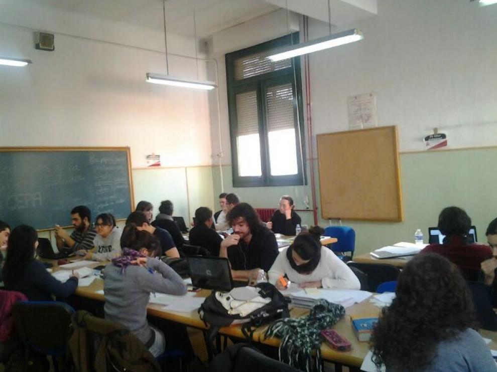 Sala de estudio en la Universidad de Zaragoza.