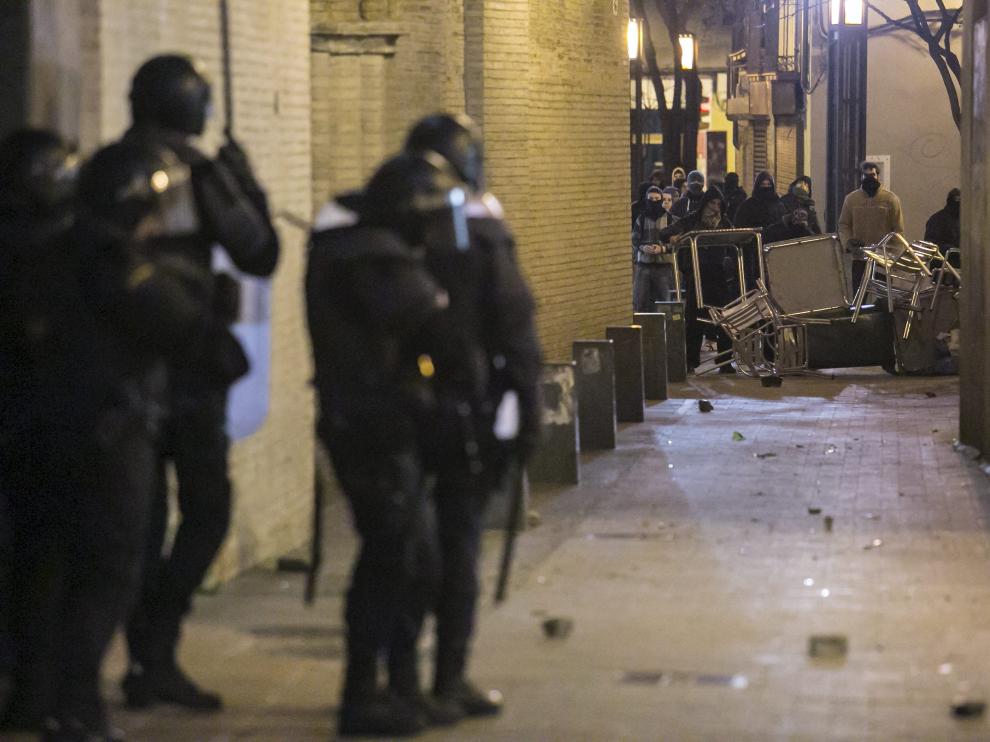 Disturbios en Zaragoza tras una manifestación de apoyo a Gamonal